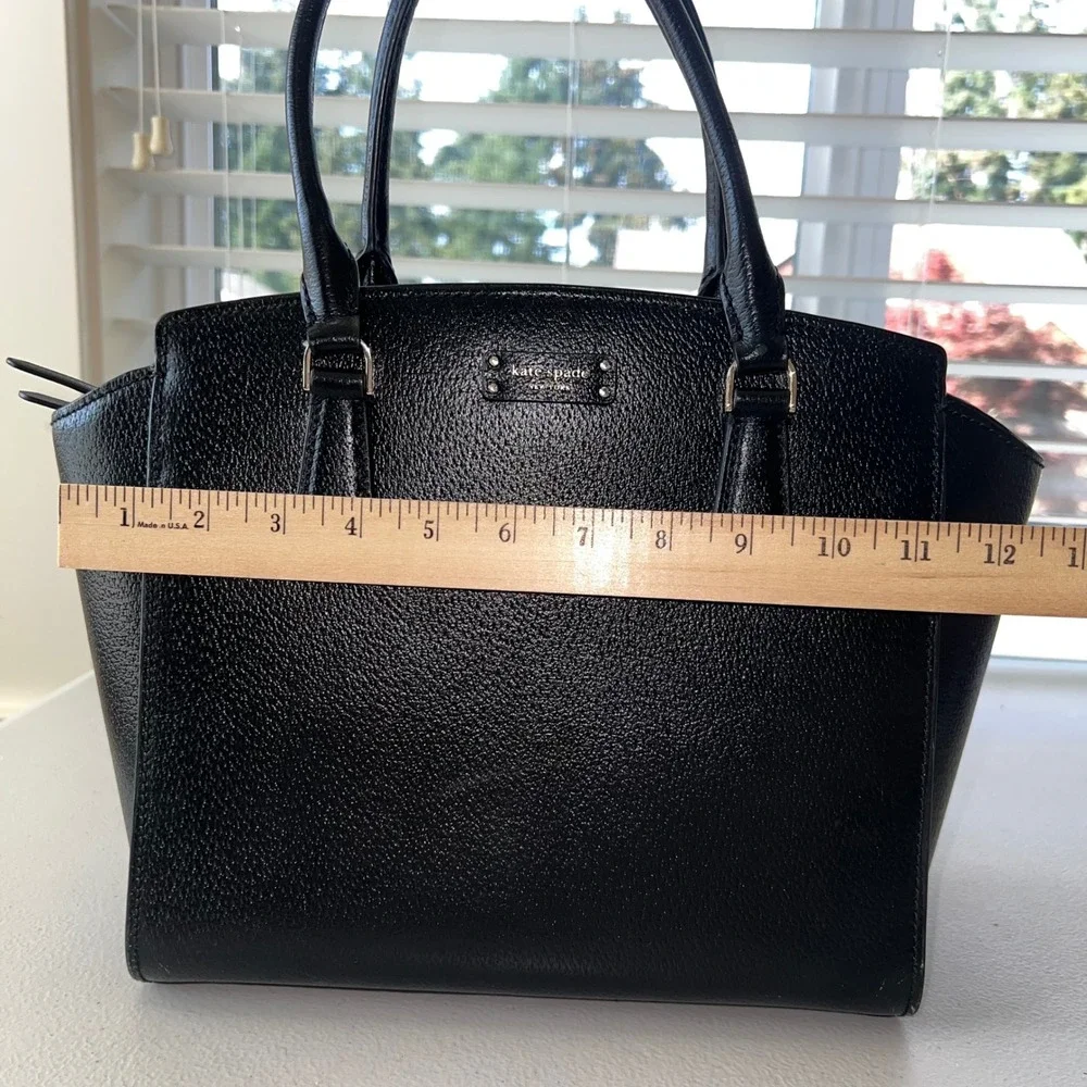 Kate Spade New York Jeanne Black Pebbled Leather Satchel No Crossbody Strap